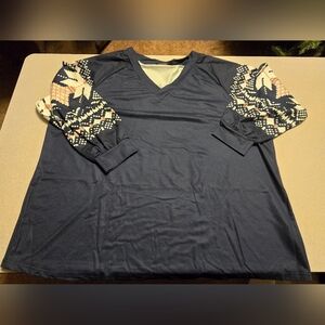 Bloomchic Navy Fair Isle Top